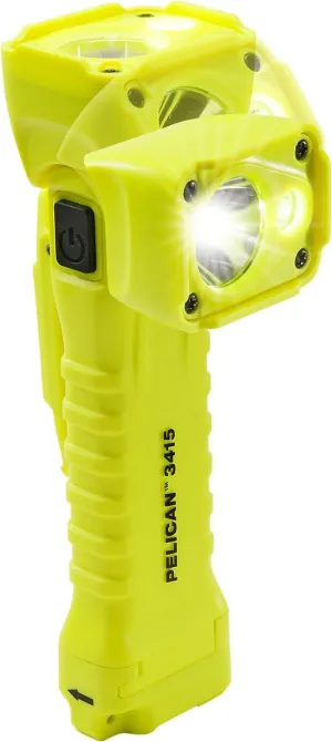 Pelican CVPKG Presents Yellow 3415M Right Angle Flashlight with magnetic clip.