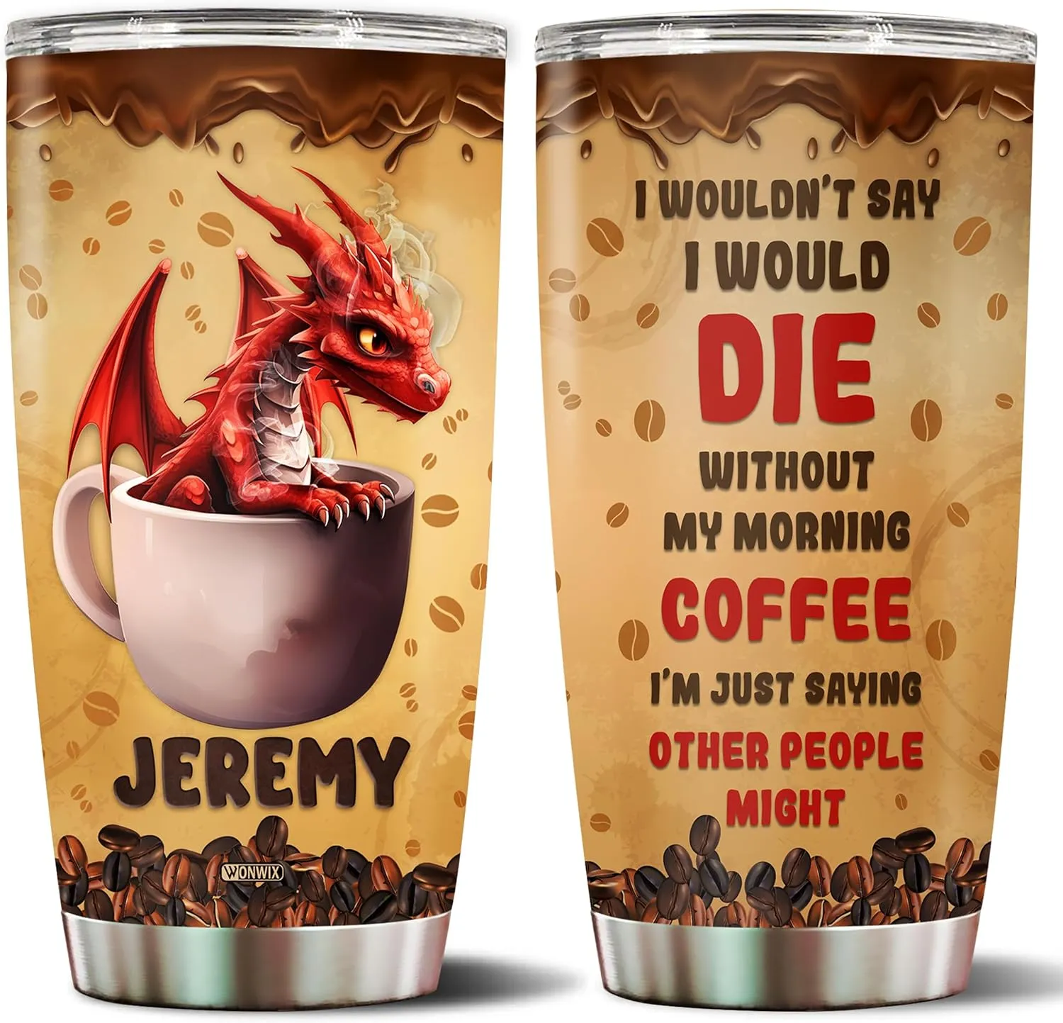 Personalized Dragon Tumbler Gifts for Women Insulated Stainless Steel 20oz With Lid Travel Cup Coffee Mug Water Bottle Gift for Dragons Lovers Her Girl Friends