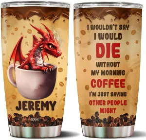 Personalized Dragon Tumbler Gifts for Women Insulated Stainless Steel 20oz With Lid Travel Cup Coffee Mug Water Bottle Gift for Dragons Lovers Her Girl Friends