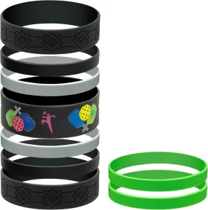 Pickleball Water Bottle Grip Kit - BLACK: Large - 9 Bands for Superior Grip, Style, & Protection.