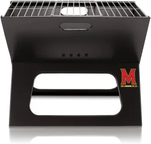 PICNIC TIME NCAA Maryland Terrapins X-Grill Portable Grill - Camping Grill - Small Charcoal Grill for Tailgating