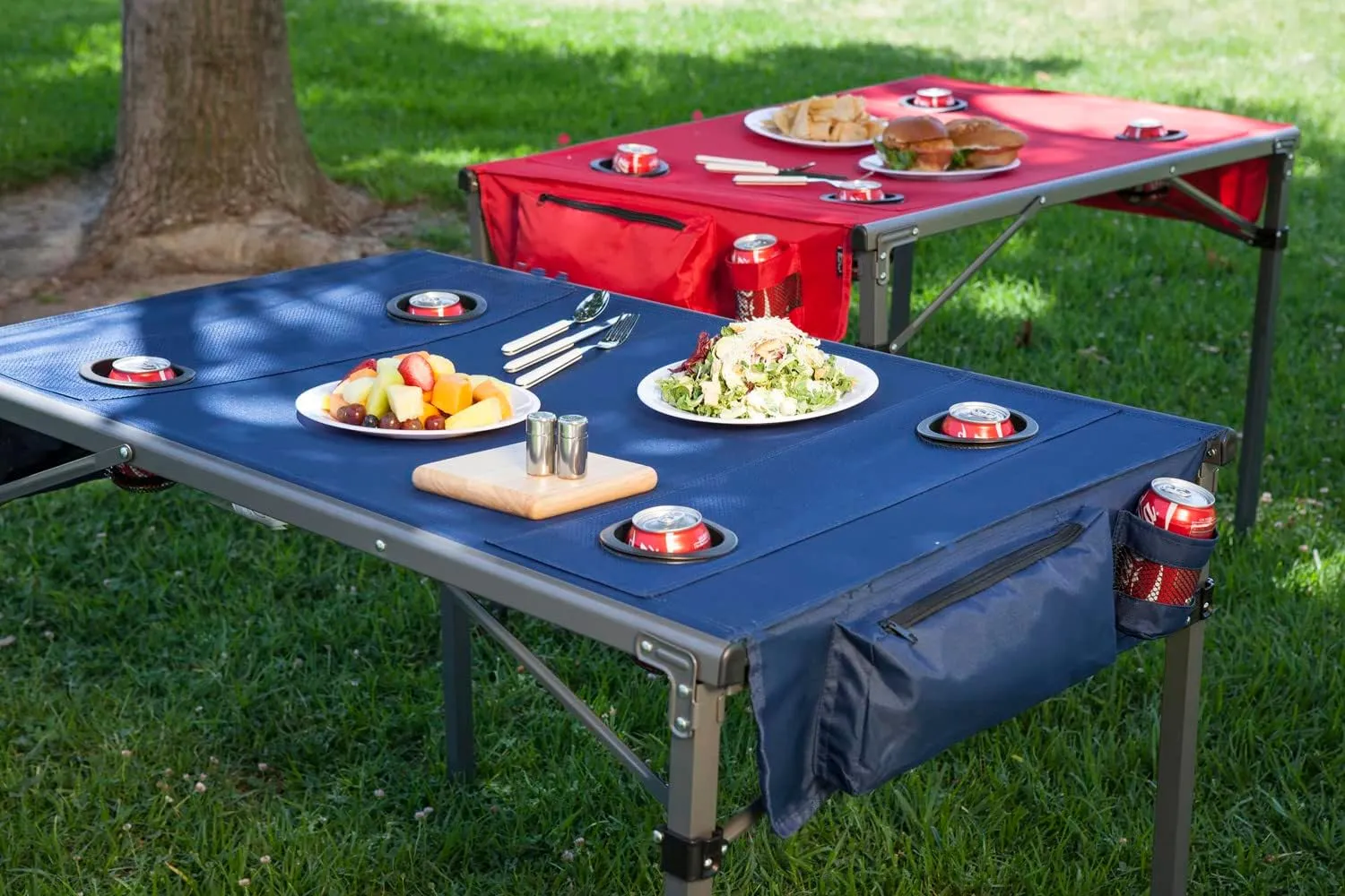 PICNIC TIME NFL Portable Soft Top Travel Table, Black