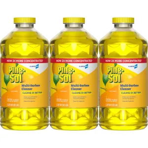 Pine-Sol Multi-Surface Cleaner, CloroxPro, 2x Concentrated Formula, All-Purpose Cleaner, Lemon Fresh, 80 Fl Oz, Pack of 3