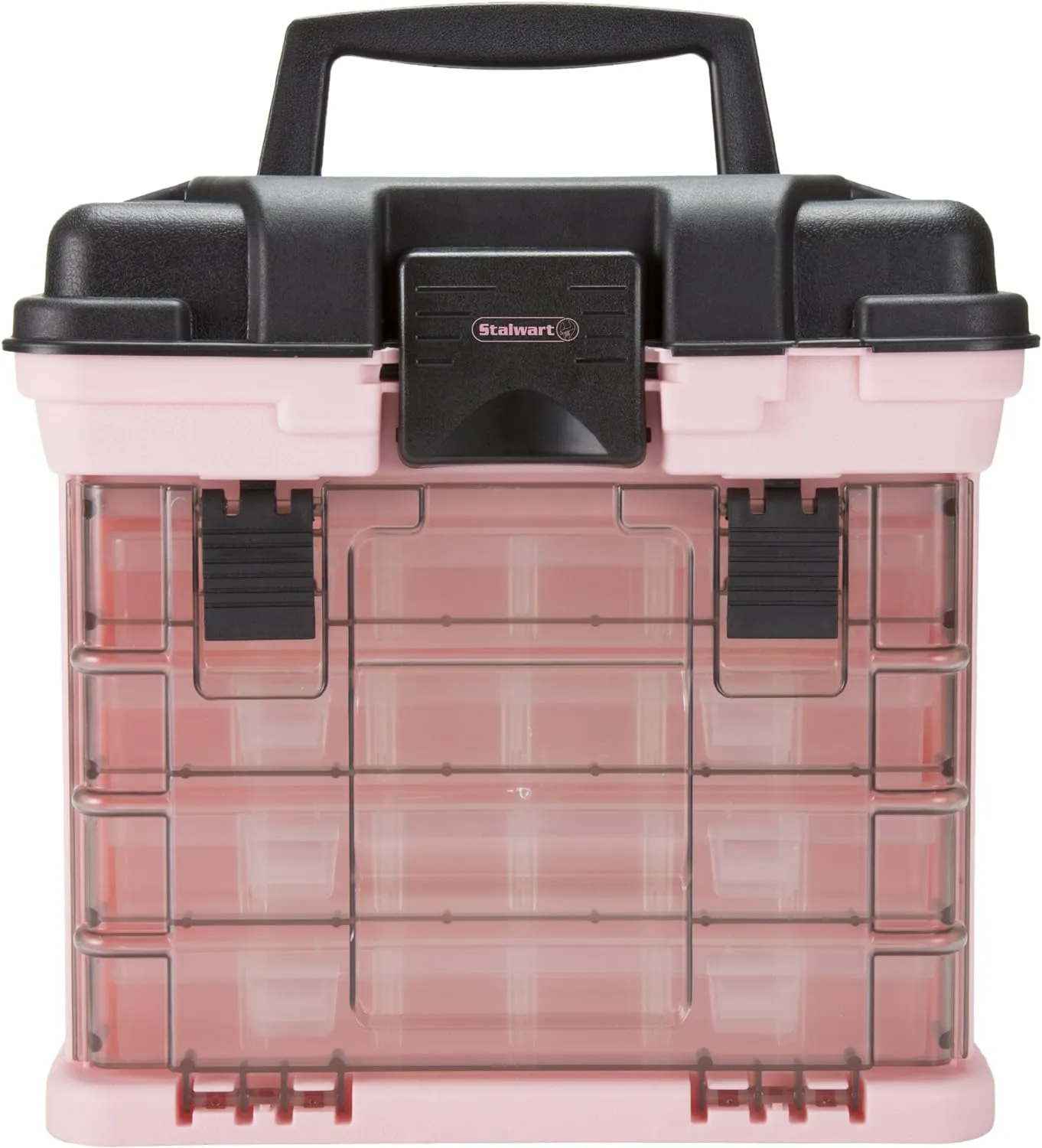 Pink Tool Box – Durable Tackle Box Organizer with 4 Compartments for Hardware, Fishing Tackle, Beads, Hair Accessories and More by Stalwart