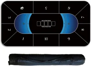 Poker Table Top 70 x 35 Inch, Texas Hold'em Poker Mat for Home Game Nights Up to 10 Players, Blackjack, Casino Poker Topper with Storage Bag