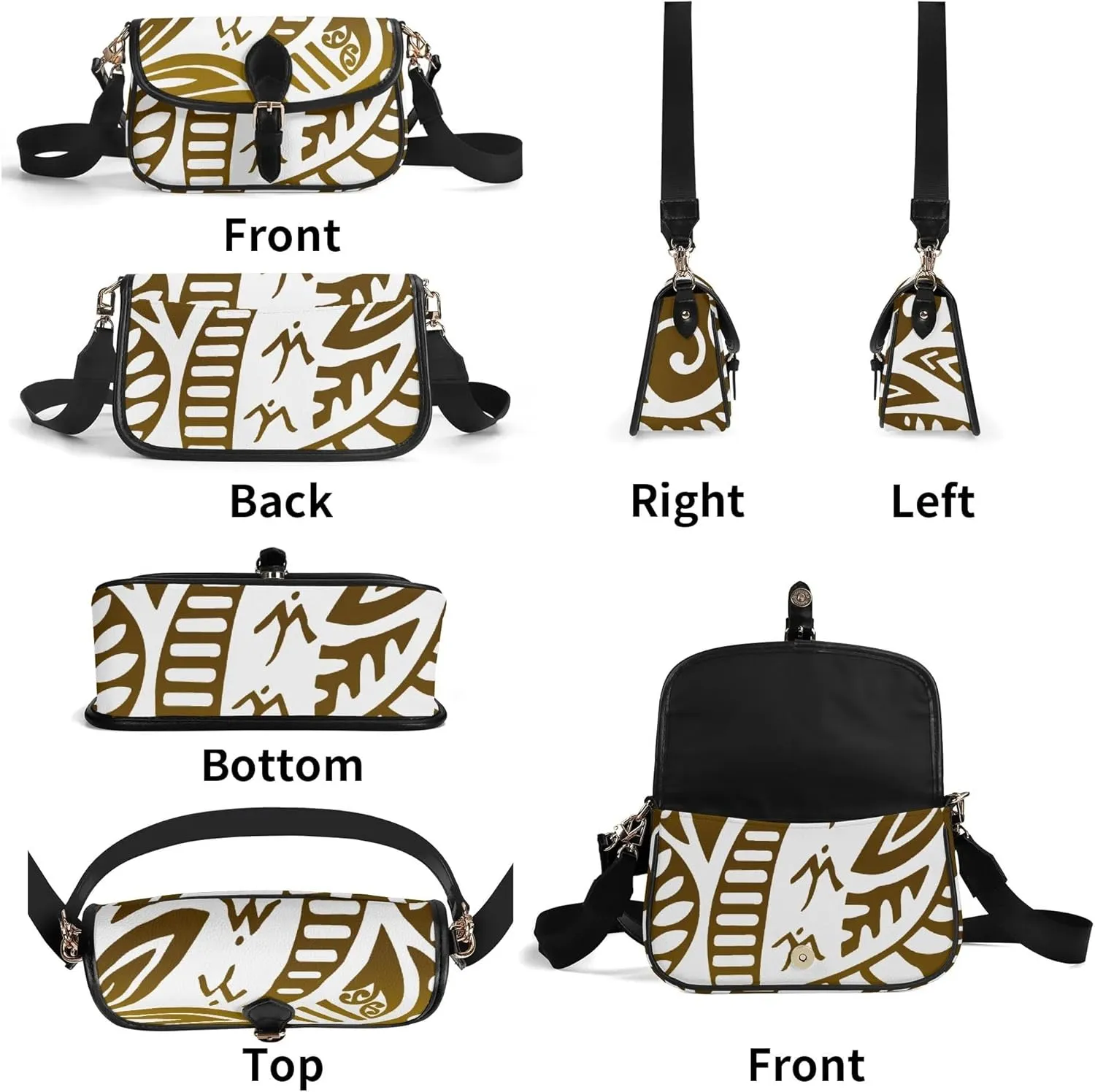 Polynesian Print Vintage Art Design Custom Women'S Crossbody Bag Small Square Bag Portable Fashion Women'S Bag