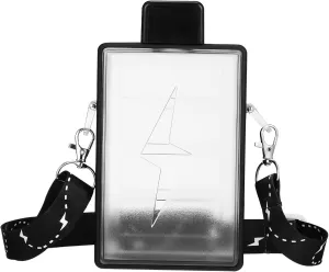 Portable Rectangular Water Bottle with Strap Creative Design Easy to Wash Material for Outdoor Sports and Daily Hydration