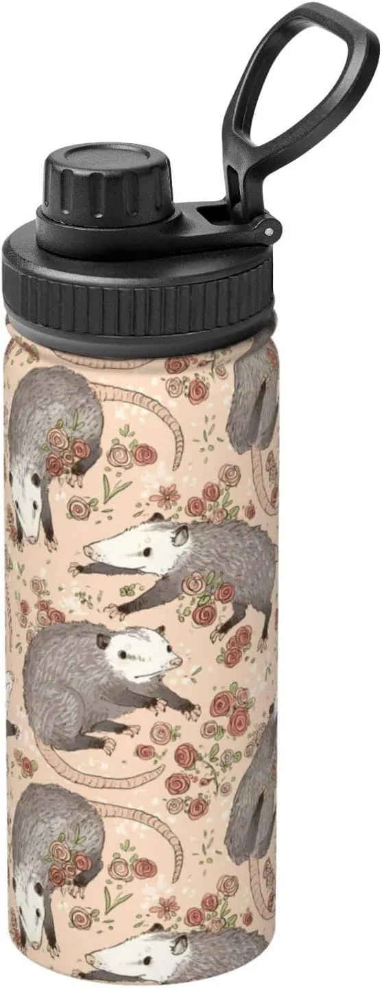 Possum Gifts Thermos Possum Water Bottle 18 Oz Stainless Steel Stainless Steel Vacuum Insulated Bottle Leak Proof Cup For Hot Or Cold Drinks