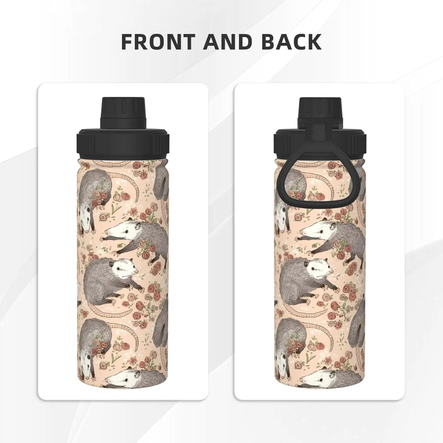 Possum Gifts Thermos Possum Water Bottle 18 Oz Stainless Steel Stainless Steel Vacuum Insulated Bottle Leak Proof Cup For Hot Or Cold Drinks