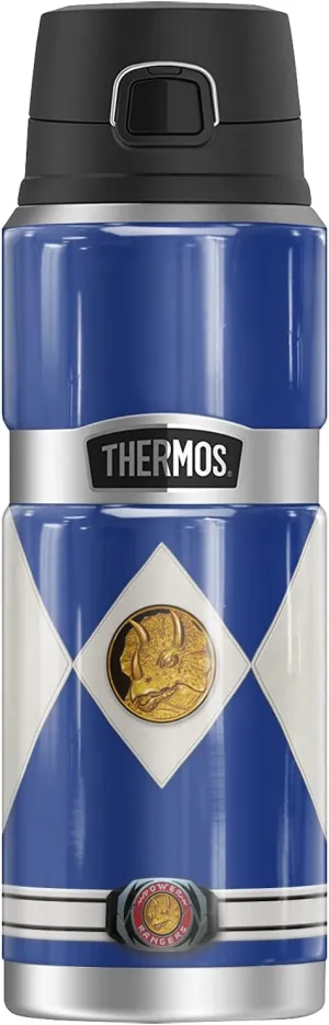 Power Rangers Blue Ranger Emblem THERMOS STAINLESS KING Stainless Steel Drink Bottle, Vacuum insulated & Double Wall, 24oz
