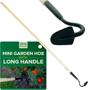 Precise Garden Weeder Tool - Garden Cultivator Long Handle Weeder for Tight Spaces, Weed Tool, Soil Cultivators for Gardening, Hand Weeding Tools Gardening, Lawn Cultivator for Grass - KWIK EDGE Mini