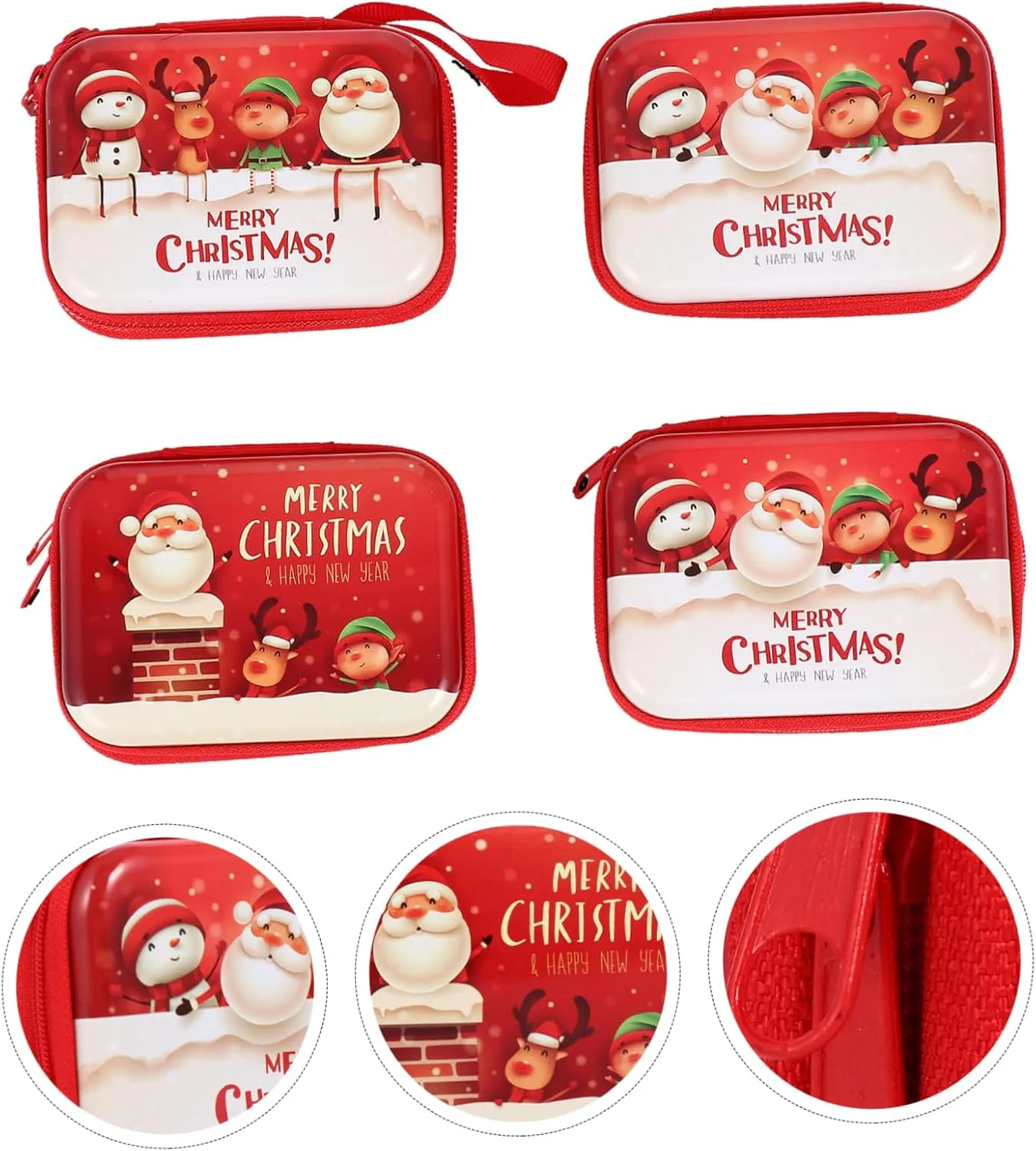 PRETYZOOM 12 Pcs Christmas Tin Box Coin Storage Pouch Portable Storage Bag Christmas Coin Bag Holiday Small Wallet Christmas Coin Purse Holiday Candy Bag Child Zipper Iron Earphone Bag
