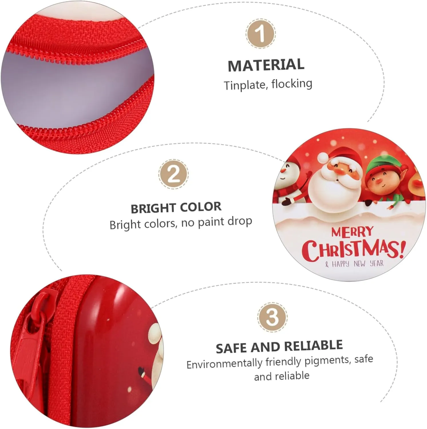 PRETYZOOM 12 Pcs Christmas Tin Box Coin Storage Pouch Portable Storage Bag Christmas Coin Bag Holiday Small Wallet Christmas Coin Purse Holiday Candy Bag Child Zipper Iron Earphone Bag