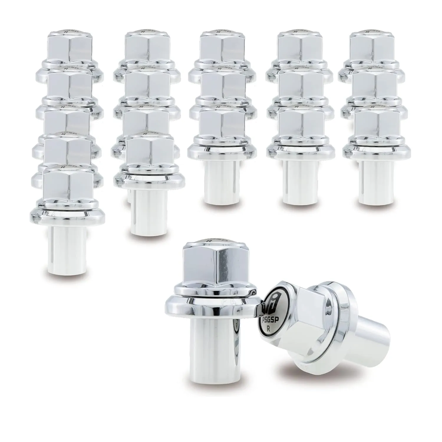 Prime Sleeve Wheel Nuts M22x1.5 Chrome for Heavy Duty Truck, Semi Truck, Trailer or Bus Fit Dual or Rear Alcoa Aluminum Wheels with Hub Piloted & Bolt Hole : 26mm -Pack of 20
