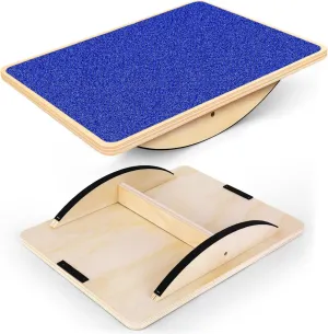 Professional Balance Board for Adults - Anti-Slip 350LBS Wobble Board for Physical Therapy, Standing Desk, Core Strength - Wooden Rocker Board