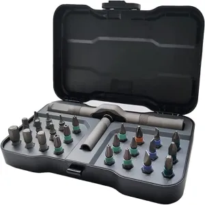 Ratchet Screwdriver Set 24 in 1 Precision Screwdriver Bit Screwdriver Sets With Case Duka Tools Ratchet Screwdriver with Detachable Handle for Watch Computer Electronics Father'screwdriver set (Black)