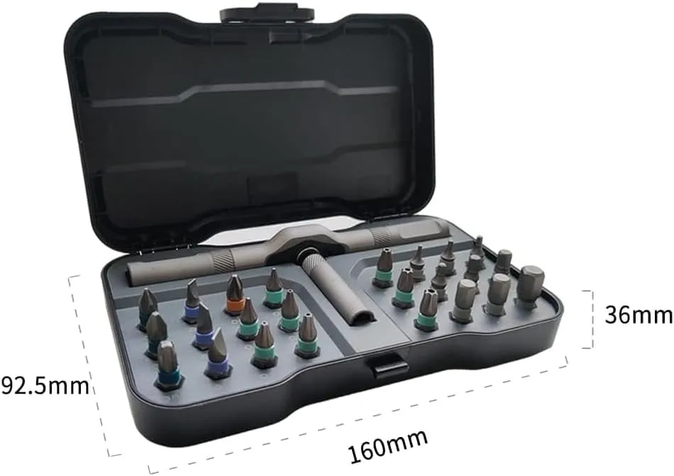 Ratchet Screwdriver Set 24 in 1 Precision Screwdriver Bit Screwdriver Sets With Case Duka Tools Ratchet Screwdriver with Detachable Handle for Watch Computer Electronics Father'screwdriver set (Black)