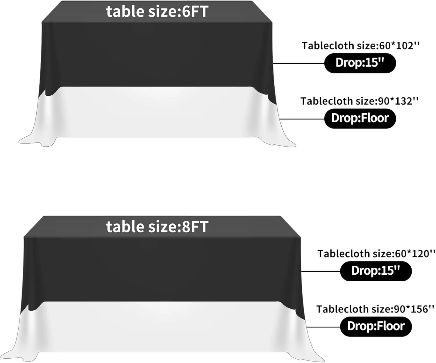Rectangle Tablecloth 90x156 inch Washable Polyester Fabric Table Cloth for Wedding Party Dining Banquet Decoration（90x156, Blue Mist）