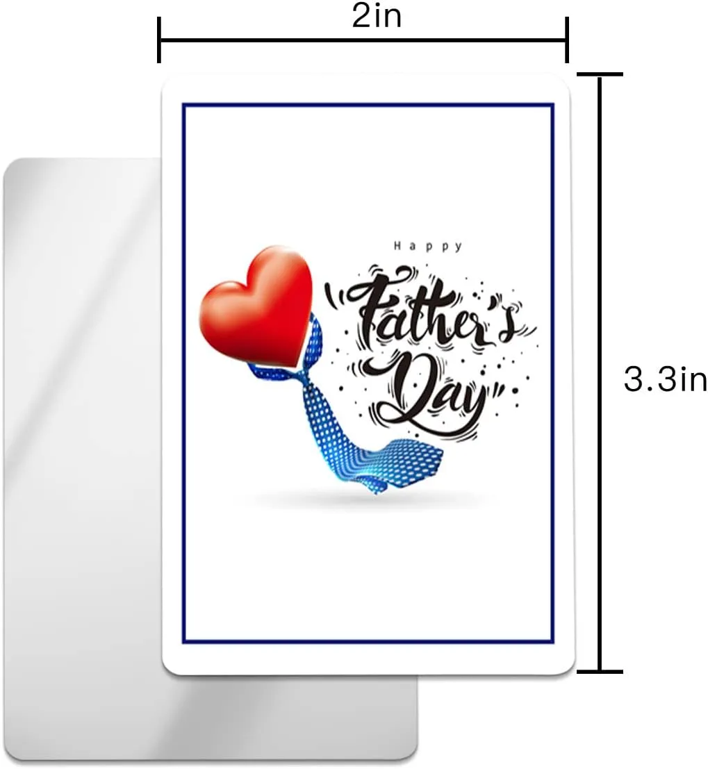 Red Love with Tie Happy Father's Day Small Compact Mirror for Purse, White Red Square Line Travel Makeup Mirror for Women Men, Rectangular Handheld Compact Pocket Mirror 4 PCS