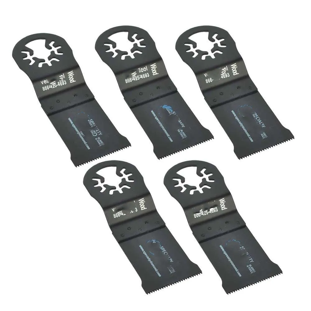 Replacement 5 Pack 35mm HCS Wood Cutting Multi-Tool Saw Blades Fits for Fein Multimaster Dremel Bosch Craftsman Ridgid Oscillating Tools for Versa Tool DB5A