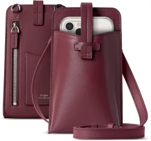 Ringke Mini Cross Bag PU Leather Purse for Smartphone Crossbody Wallet Case Card Holder Removable Zipper Adjustable Strap