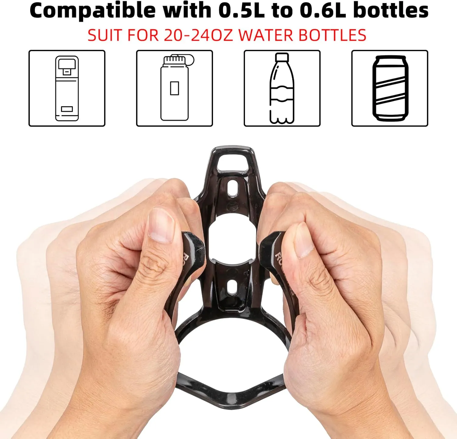 ROCKBROS Bike Water Bottle Holder Ultra-Light Bicycle Bottle Cages with Screws Tool, Universal Bike Cup Holder for Road MTB Mountain Bikes Cycling Accessories（2 Pack）