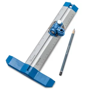 Rockler 9” Quick Draw Marking Gauge –Single-Handed Measuring and Marking Tools w/Spring-Loaded Scale, Dovetail Keyway - Aluminum Ruler to Mark Mortises & Grooves – Multi-Purpose Slide Ruler