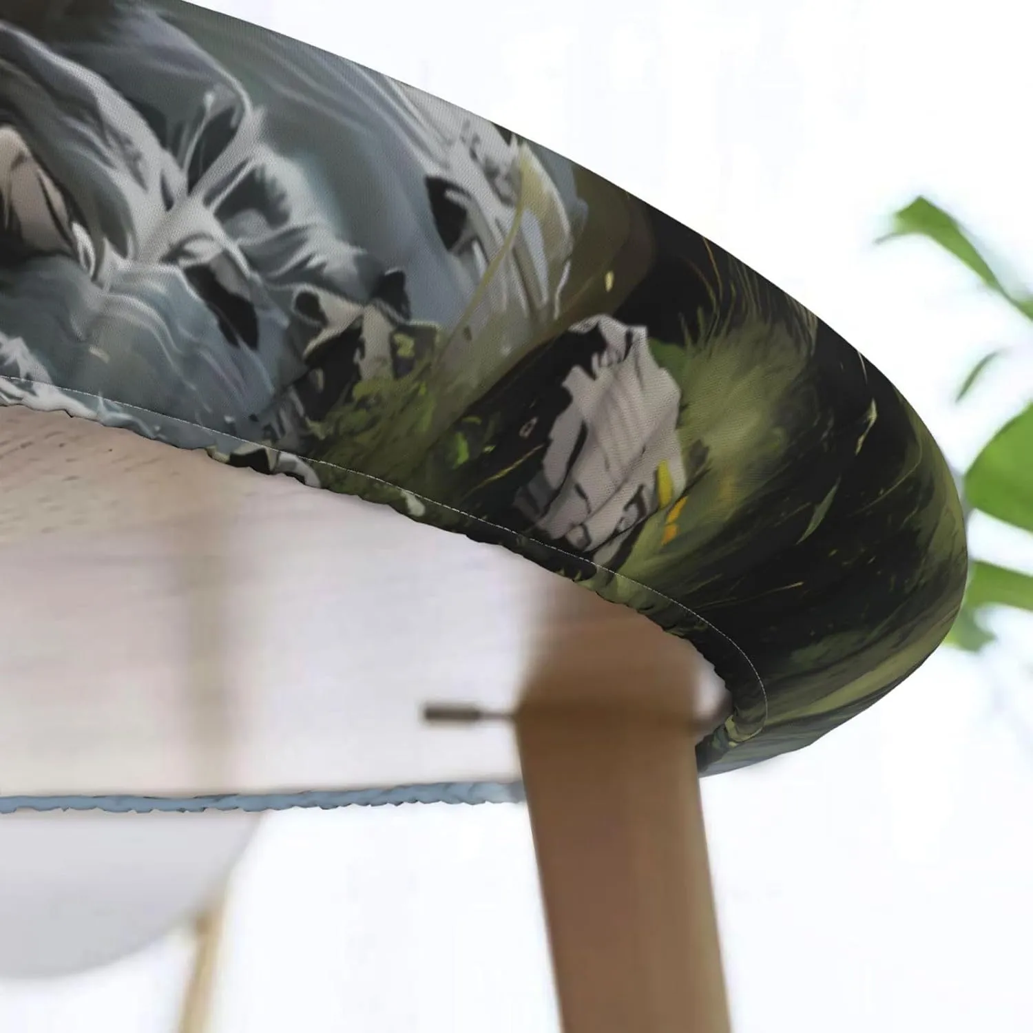 Round Tablecloth Medium Round Picnic Table Cloth Premium Decorative Round Table Cover Alpine Farm Cows