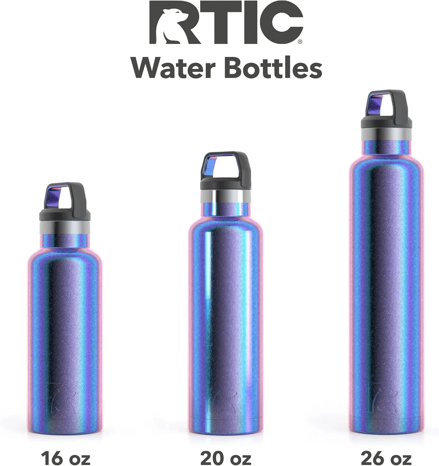 RTIC 20 oz Vacuum Insulated Water Bottle, Stainless Steel Metal, Double Wall, BPA Free, for Hot and Cold Drinks, Cypress Prine