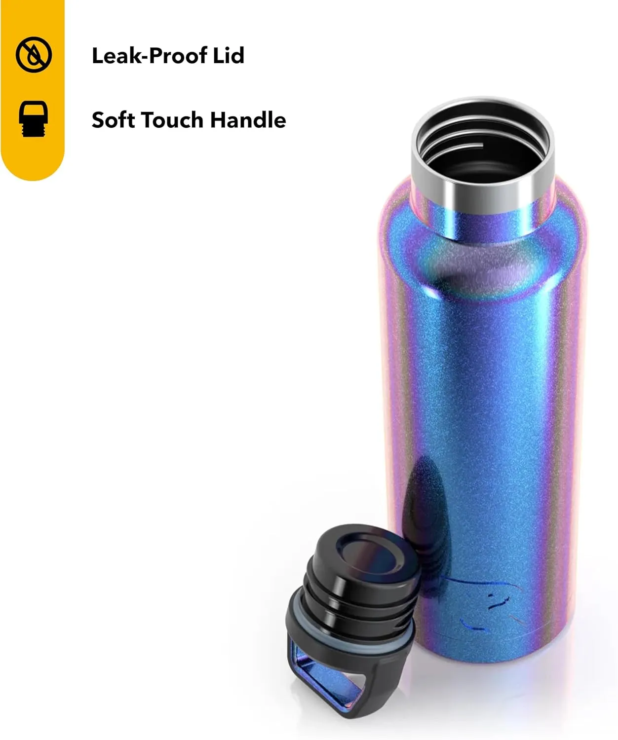 RTIC 20 oz Vacuum Insulated Water Bottle, Stainless Steel Metal, Double Wall, BPA Free, for Hot and Cold Drinks, Cypress Prine