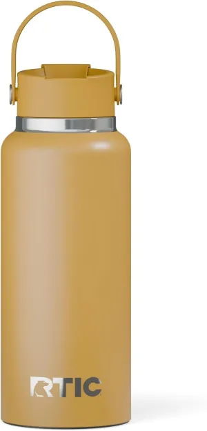RTIC 32oz Outback Bottle, Insulated, Stainless Steel, Metal, Double Wall Vacuum-Insulation, Ceramic Lined, Leak-Proof Lid, BPA-Free Water Flask for Hiking, Running, Sports, Outdoor, Harvest
