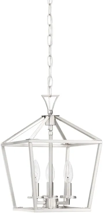 Savoy House 3-420-3-SN Townsend Open Frame Pendant Lantern Ceiling Light, 3-Light 180 Total Watts, 15" H x 10" W, Satin Nickel