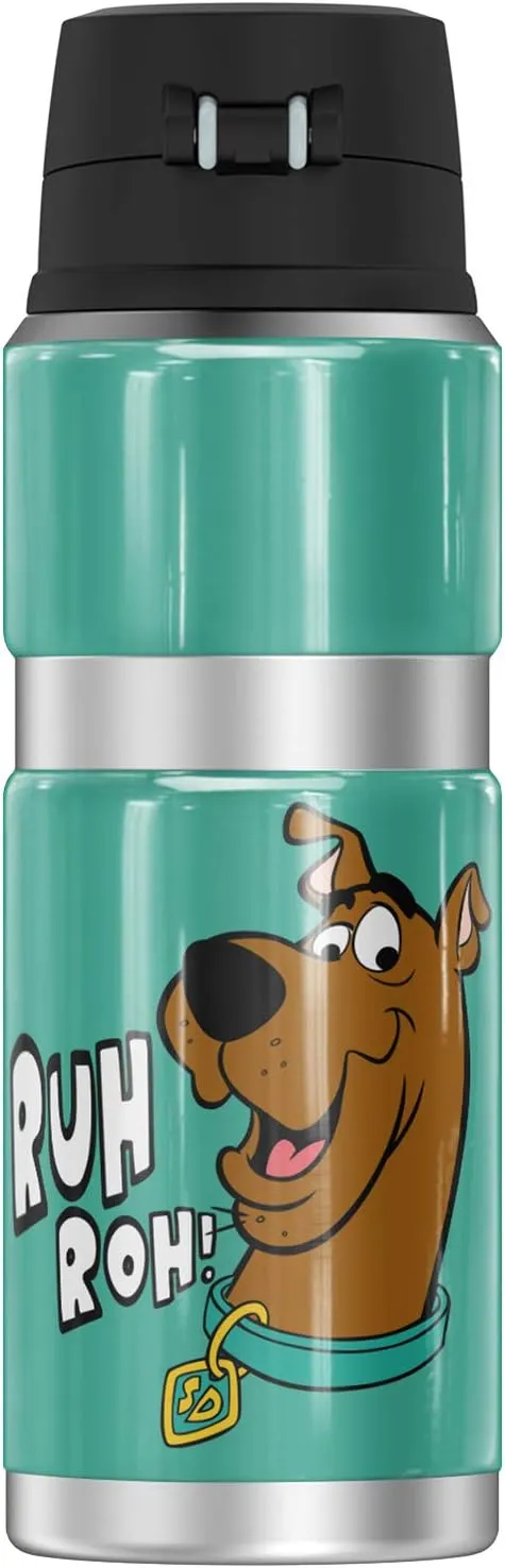 Scooby-Doo Ruh Roh Face, THERMOS STAINLESS KING Stainless Steel Drink Bottle, Vacuum insulated & Double Wall, 24oz