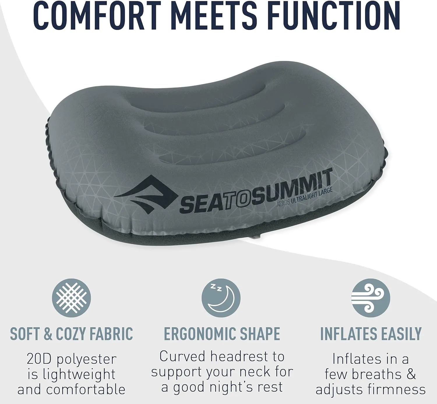 Sea to Summit Aeros Ultralight Inflatable Camping and Travel Pillow, Regular (14.2 x 10.2), Sea Foam