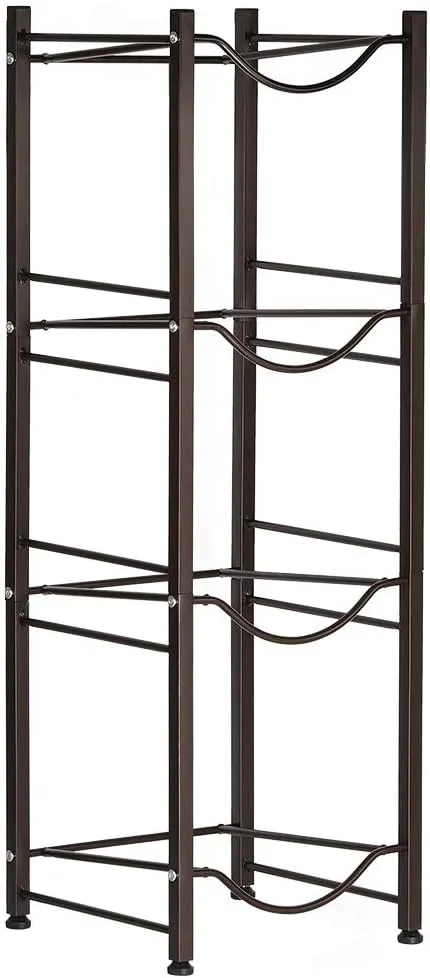 SEHERTIWY 5 Gallon Water Jug Holder Water Bottle Storage Rack, 4 tier water cooler jug rack, 5 gallon water jug stand, 5 Gallon Water Bottle Holder(4 Tier, Dark Brown)
