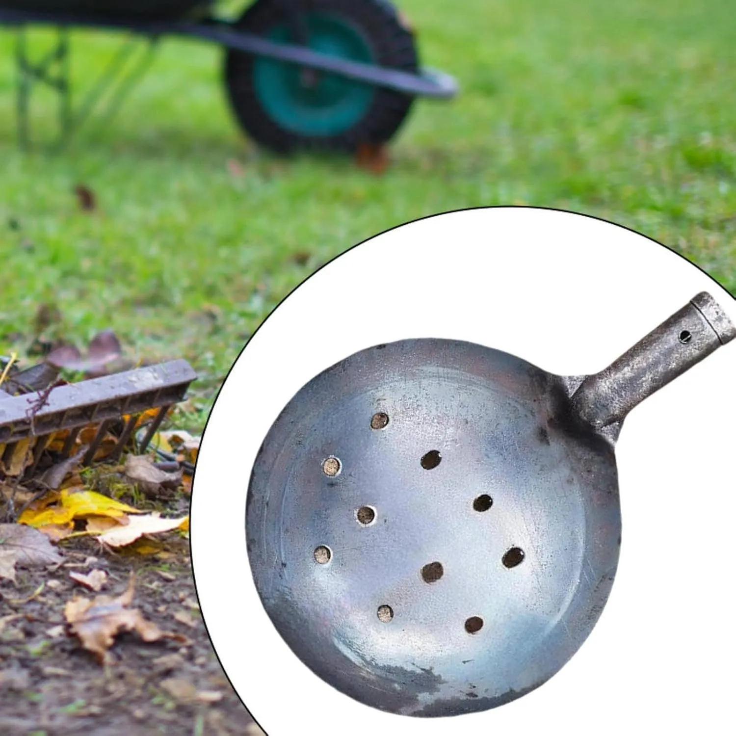Septic Tank Tool Sewer Drainage Leakage Spoon Cleaning Shovels Multifunction Mud Scoop, 20cm with Hole