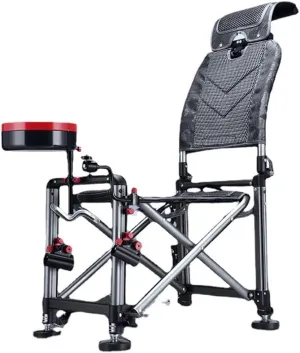 SEYFI Camping Chairs, Fishing Chair Fishing Stool Outdoor All-Terrain Aluminum Armchair Folding Multi-Functional Portable Fishing Gear Chair/a/As Shown