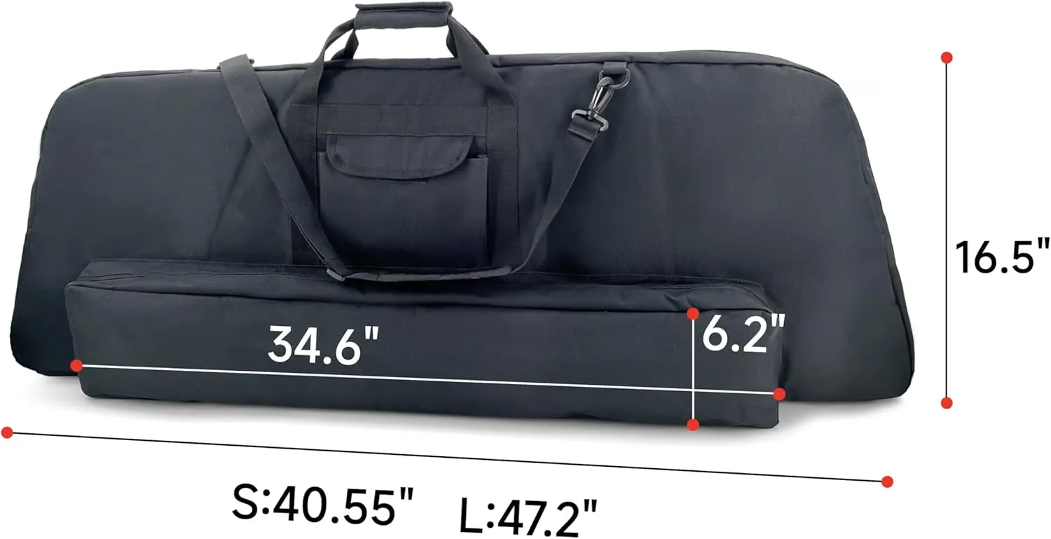 Silfrae Compound Bow Case Soft Bow Case Compound Bow Carry Bag with Arrow Pocket