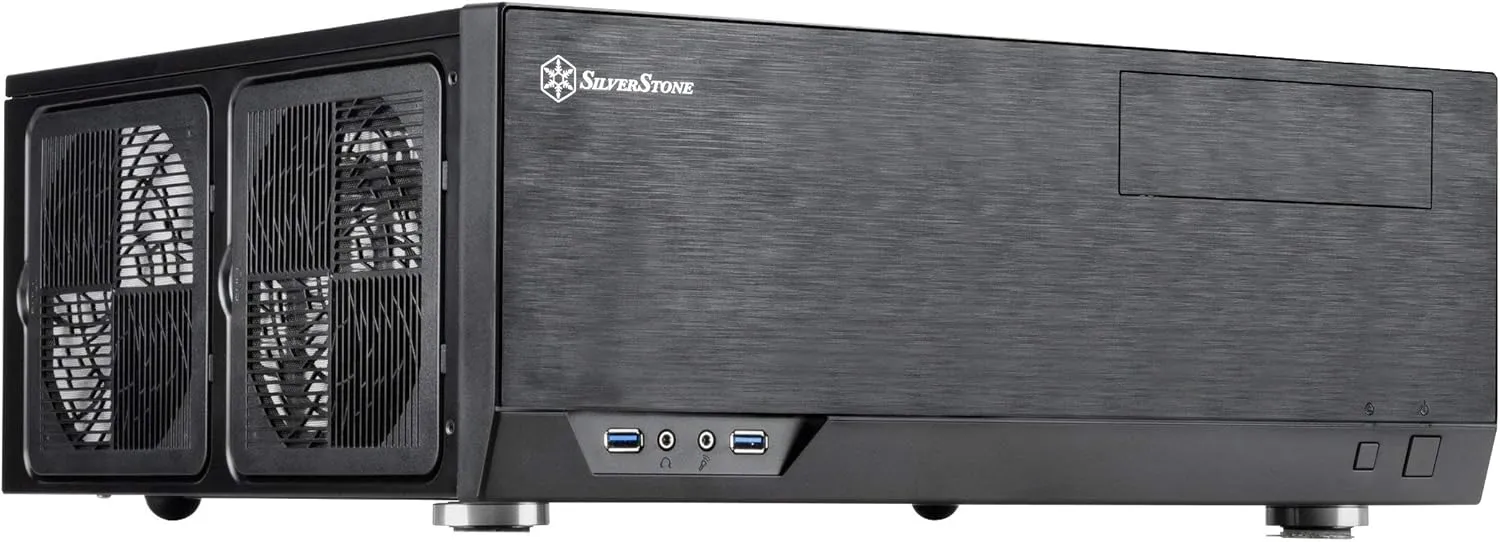 SilverStone Technology Grandia Series Aluminum HTPC Computer Case for ATX / SSI-CEB - Black (GD09B)