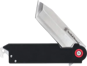 Smith & Wesson Accessories Smith & Wesson Big Benji Featuring 8Cr13MoV Stainless Steel Tanto Blade, G-10 Handles, Bottle Opener, and Money Clip