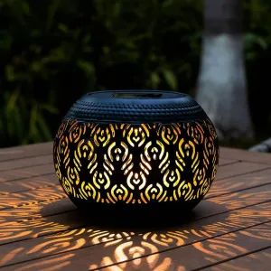 Solar Lanterns Waterproof Outdoor Decor: 2 Pack Hollow Out Retro Metal Solar Lights, Unique Gardening Gifts for Women Mom, Outside Garden Yard Porch Lawn Indoor Tabletop Decorations