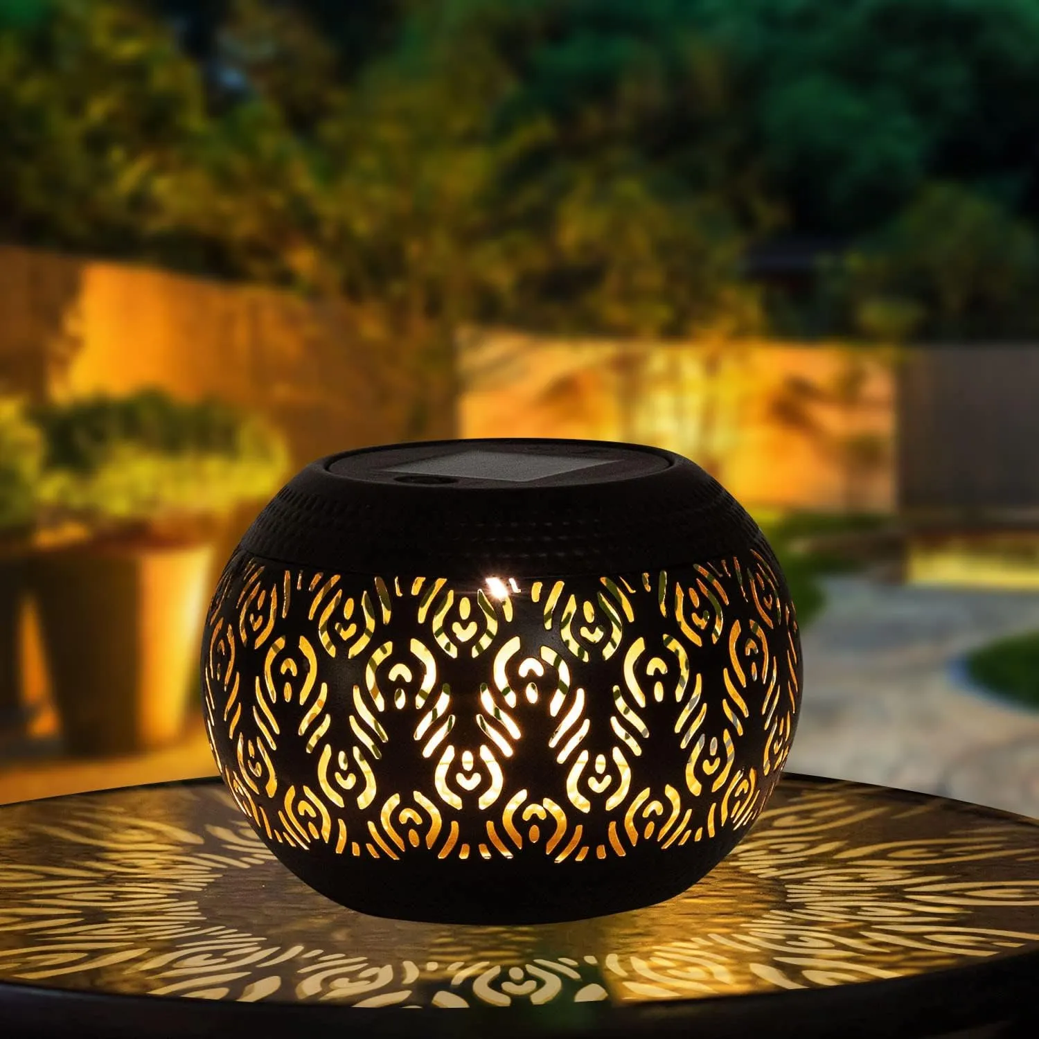 Solar Lanterns Waterproof Outdoor Decor: 2 Pack Hollow Out Retro Metal Solar Lights, Unique Gardening Gifts for Women Mom, Outside Garden Yard Porch Lawn Indoor Tabletop Decorations