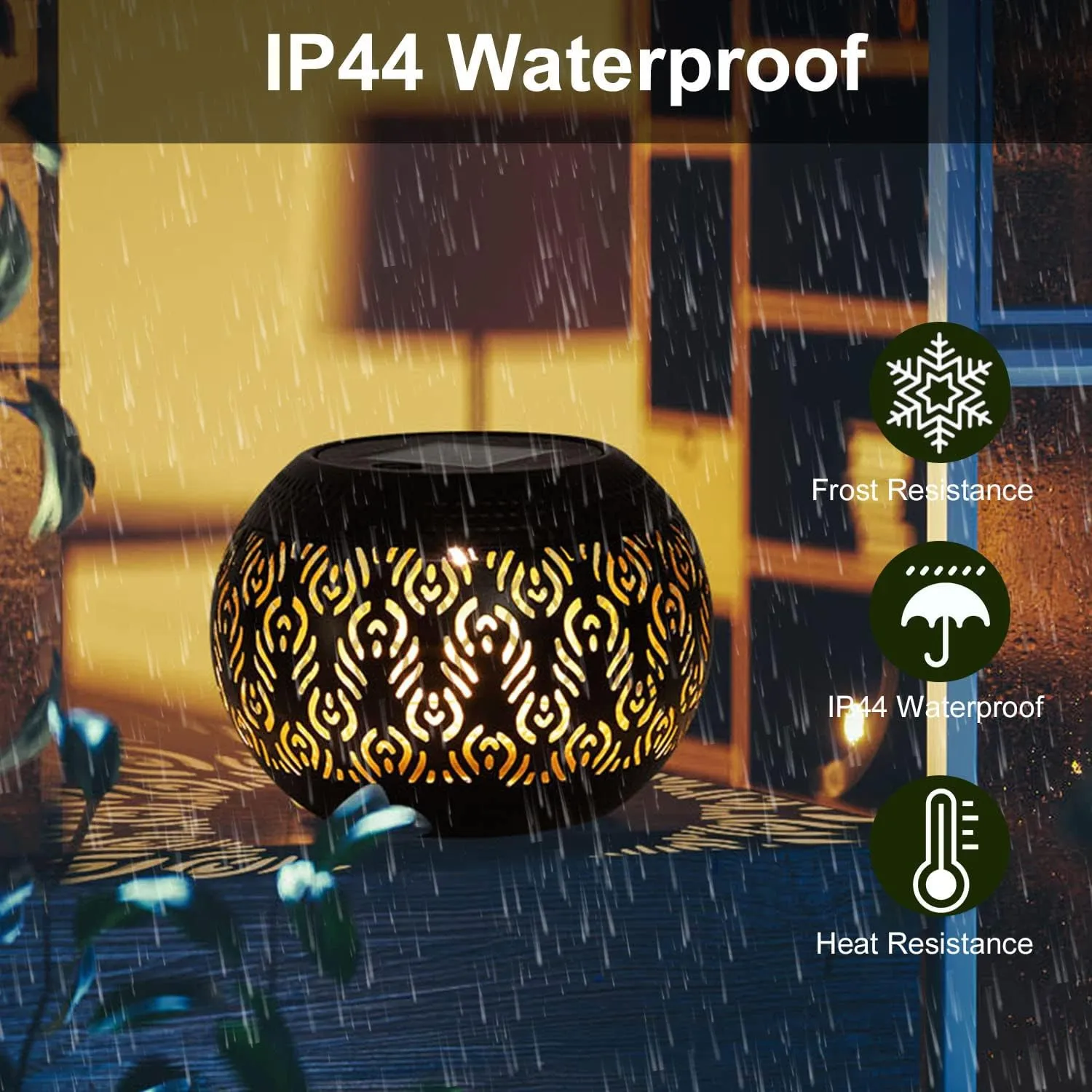 Solar Lanterns Waterproof Outdoor Decor: 2 Pack Hollow Out Retro Metal Solar Lights, Unique Gardening Gifts for Women Mom, Outside Garden Yard Porch Lawn Indoor Tabletop Decorations