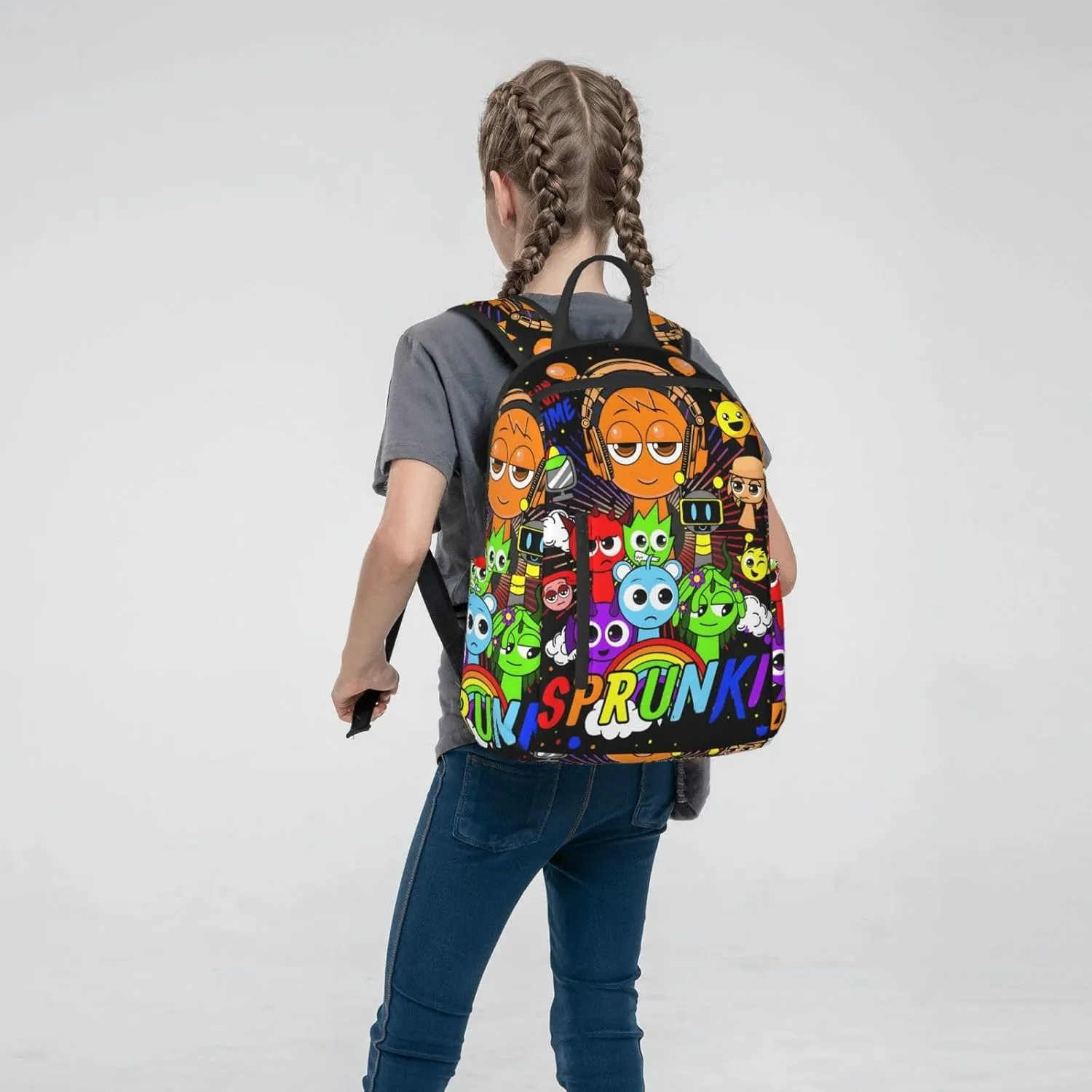 Sprunki Backpack Cute Cartoon Print Multi-Purpose Backpack