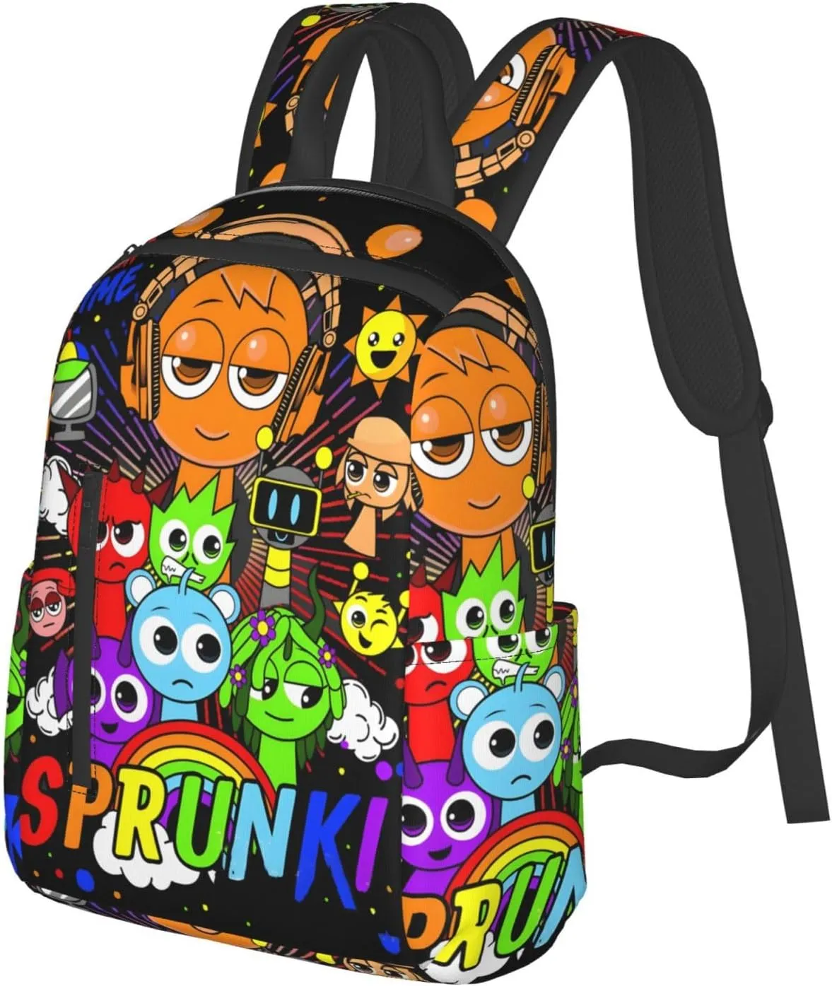 Sprunki Backpack Cute Cartoon Print Multi-Purpose Backpack