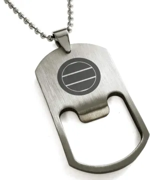 Stainless Steel Miura Samurai Crest Bottle Opener Dog Tag Pendant Necklace