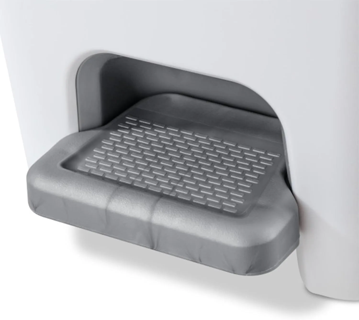 Sterilite 2.7 Gallon Rectangular StepOn Wastebasket, Small, White lid and base with Titanium pedal and Liner