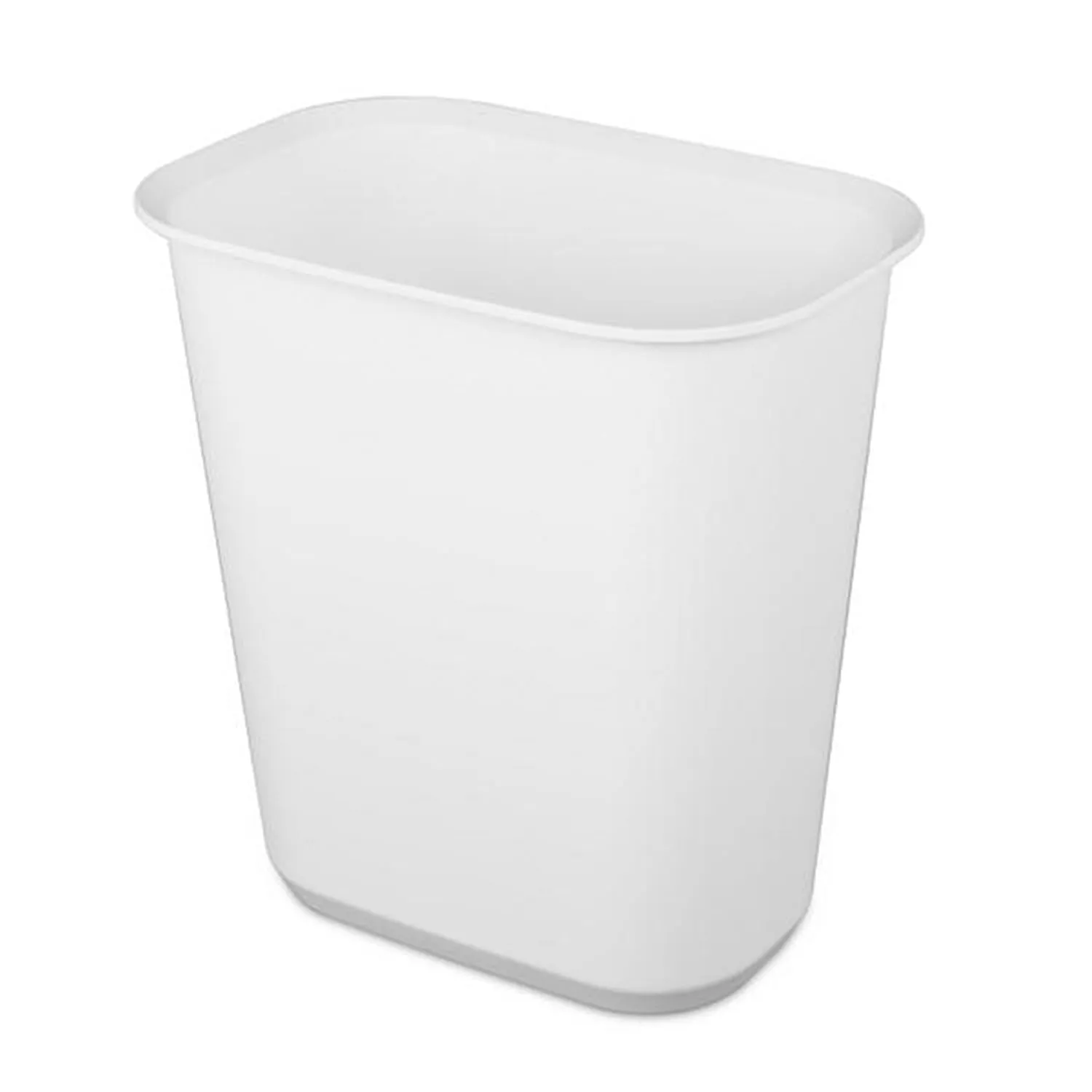 Sterilite 5.5 Gallon Rectangular Wastebasket Easy to Clean Open Top Durable Home Kitchen Trash Bin, Fits 8 Gallon Liner, 6 Pack, White