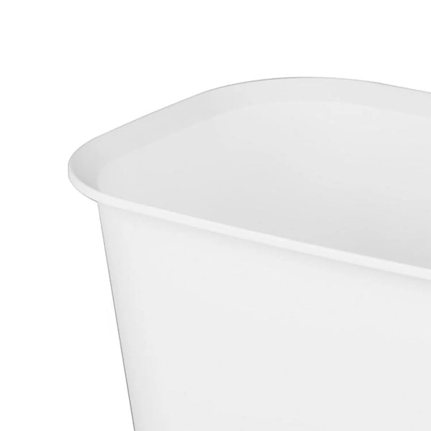 Sterilite 5.5 Gallon Rectangular Wastebasket Easy to Clean Open Top Durable Home Kitchen Trash Bin, Fits 8 Gallon Liner, 6 Pack, White