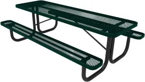 T8-DGRN Heavy Duty Rectangular Portable Picnic Table, 8 Ft, Dark Green, Made in America